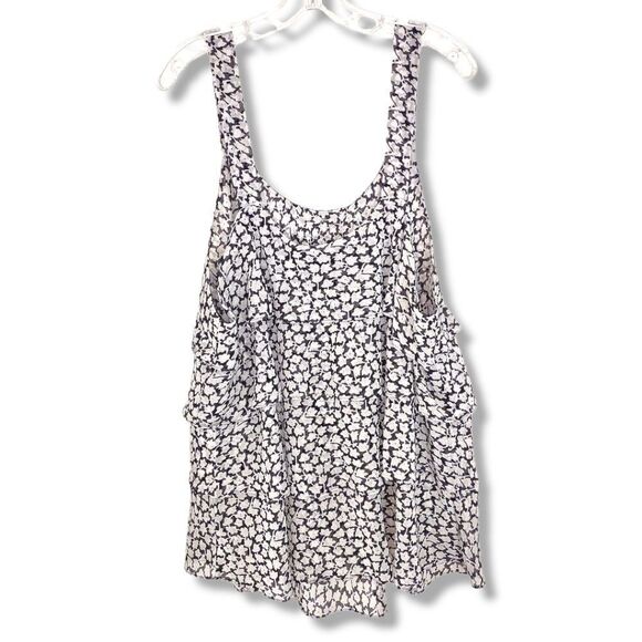 Lane Bryant Black White Top 3 Tiers Ruffles Strappy Chiffon Sequins Neckline 26W - Picture 2 of 9